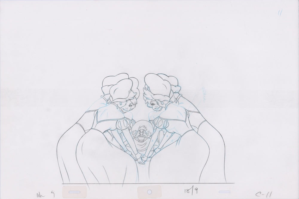 Swan Princess Hand-Drawn Pencil Art Cel