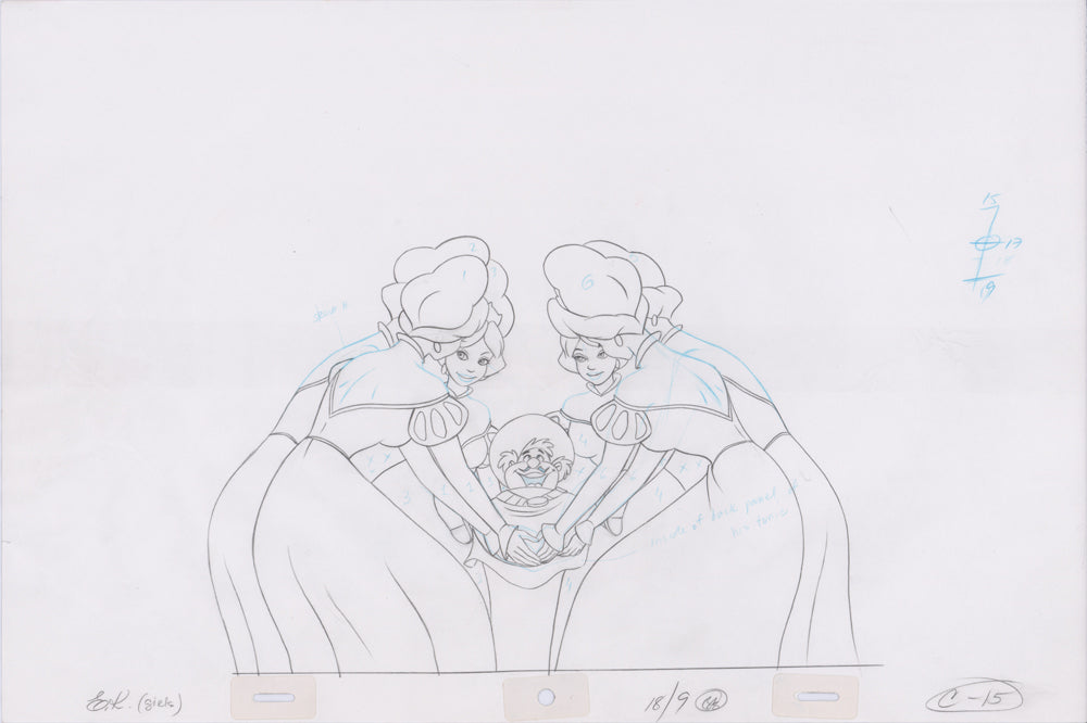 Swan Princess Hand-Drawn Pencil Art Cel