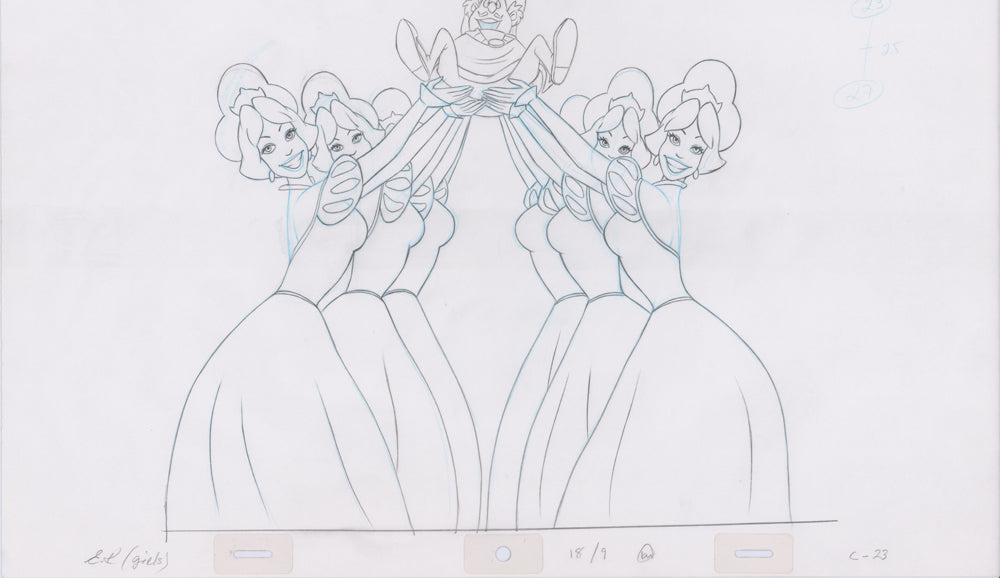 Swan Princess Hand-Drawn Pencil Art Cel