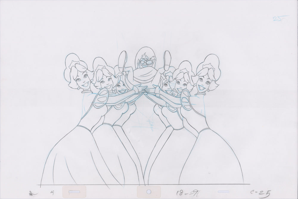 Swan Princess Hand-Drawn Pencil Art Cel