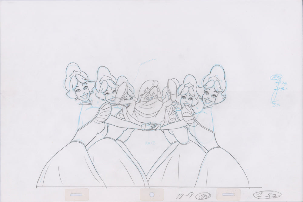 Swan Princess Hand-Drawn Pencil Art Cel