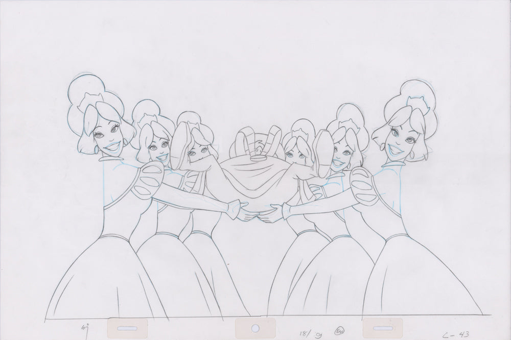 Swan Princess Hand-Drawn Pencil Art Cel