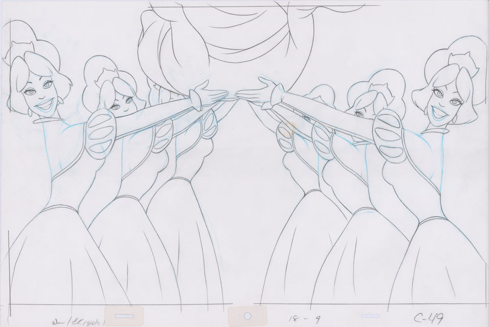 Swan Princess Hand-Drawn Pencil Art Cel