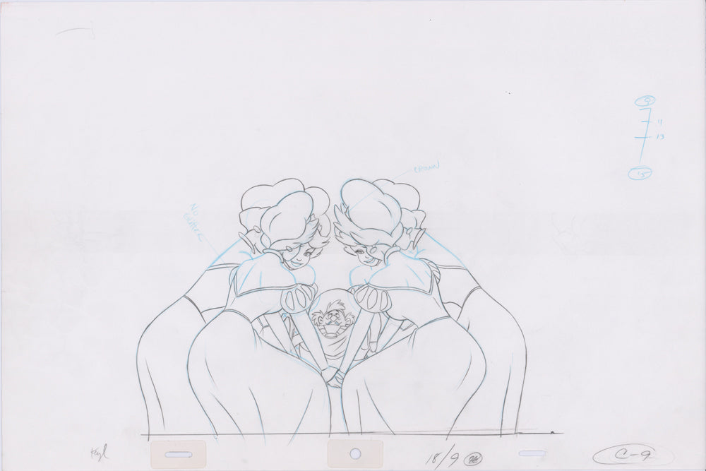 Swan Princess Hand-Drawn Pencil Art Cel