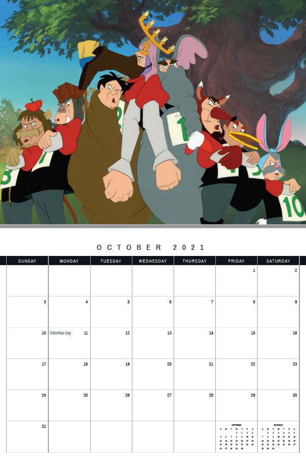 2021 Swan Princess Calendar October