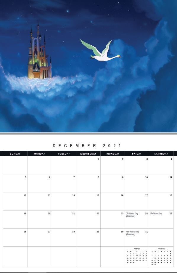 2021 Swan Princess Calendar December