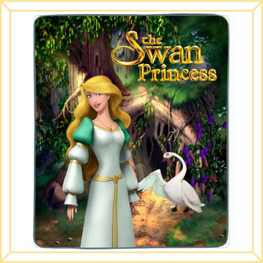 Adventurous Swan Princess Pixel Fleece Blanket