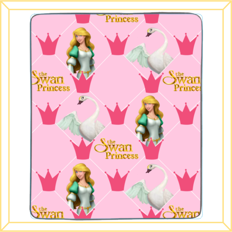 Swans and Crowns Pixel Fleece Blanket