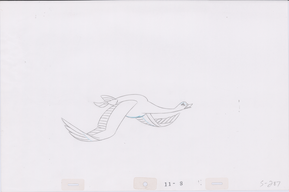 Swan Princess Hand-Drawn Pencil Art Cel