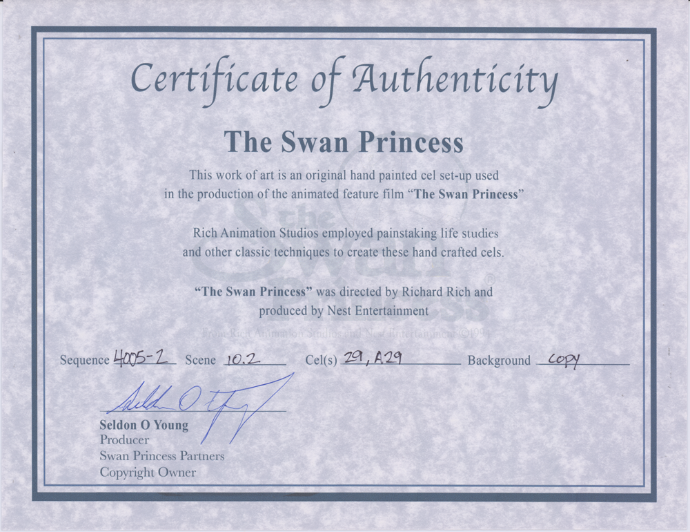 Art Cels Swan (Sequence 9-12)