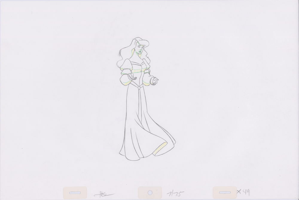 Swan Princess Hand-Drawn Pencil Art Cel