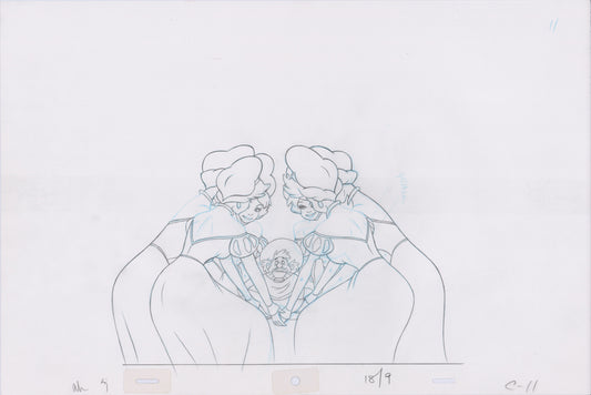 Swan Princess Hand-Drawn Pencil Art Cel