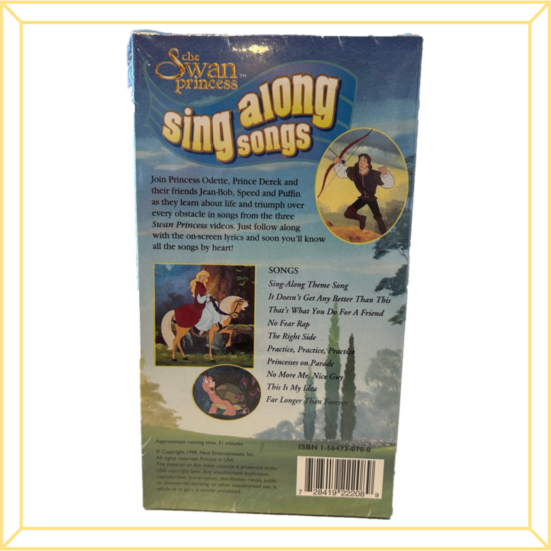 Vintage　VHS　of　Sing-Along　The　Songs　from　Swan　Princess